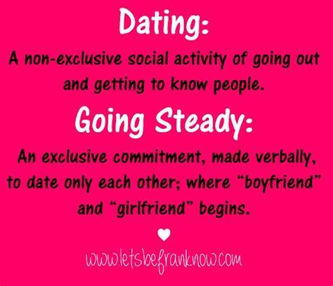 going steady dating meaning